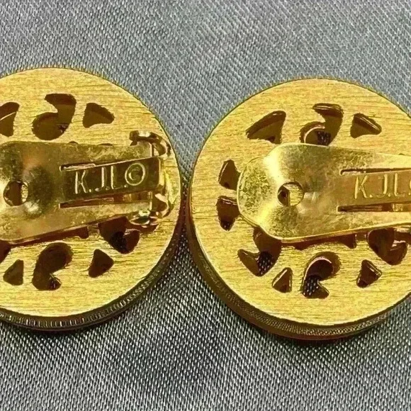 Kenneth Jay Lane KJL Vintage 60s Era Custom Costume Jewelry Earrings Clip-ons - Picture 2 of 3